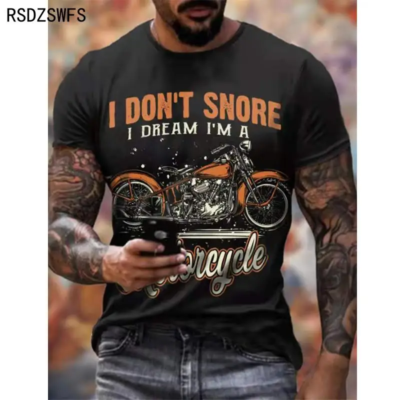 New Summer Men T-shirt 3D Car Highway Motorcycle Biker Hip Hop Tshirt Tee Top Oversize T Shirt For Men Vintage Clothes Streeerar