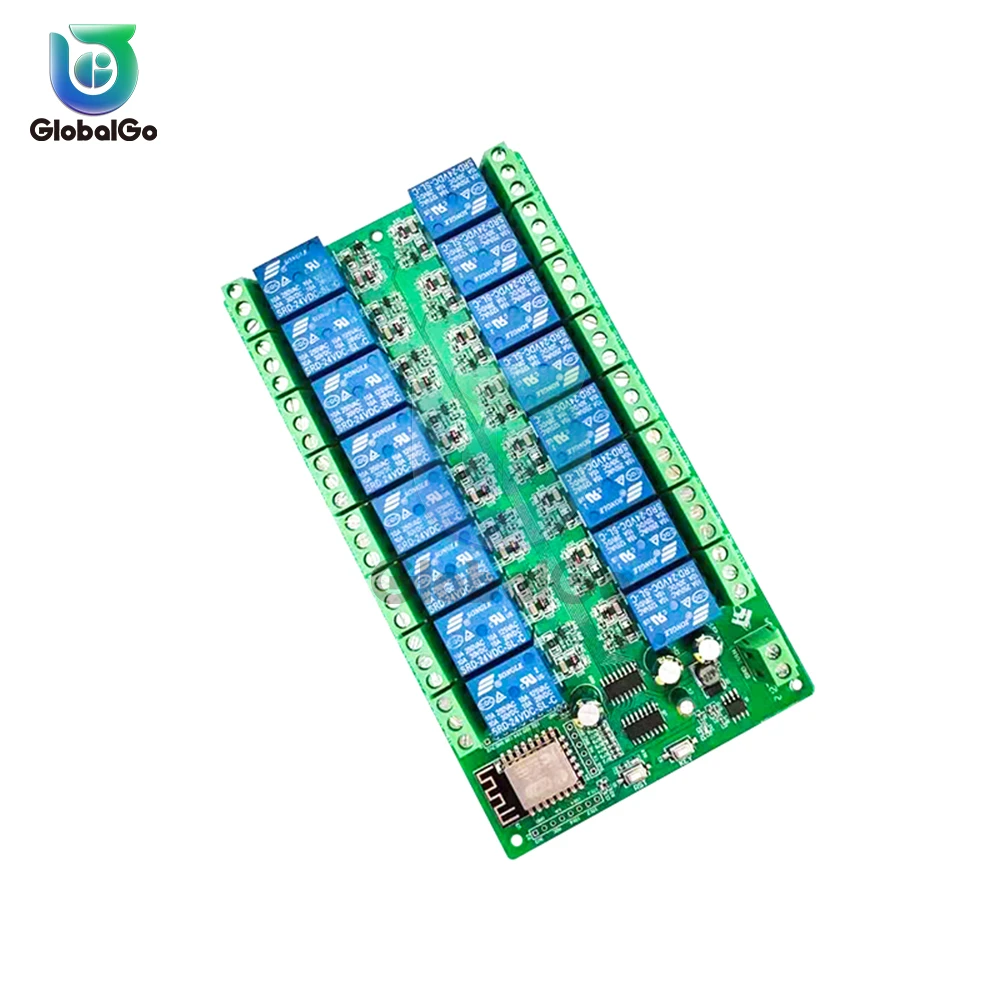 ESP8266 WIFI 16 Channel Relay Module ESP-12F Development Board Power Supply 5V/12V/24V 10A