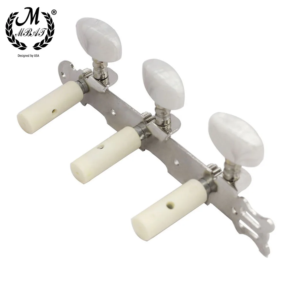M MBAT Stimmwirbel für Gitarrensaiten, 1 Paar Säulen, weißer Gitarrenknopf für klassische Gitarre, Instrumententeile, Zubehör Y-04 – Detail 7