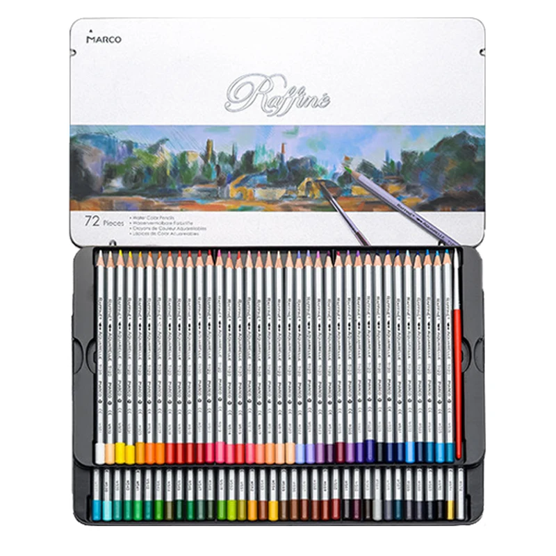 MARCO 7120 Water-soluble Color Lead Iron Box 24/36/48/72 Colors Beginner Painting Hand-painted Color Set Art Supplies