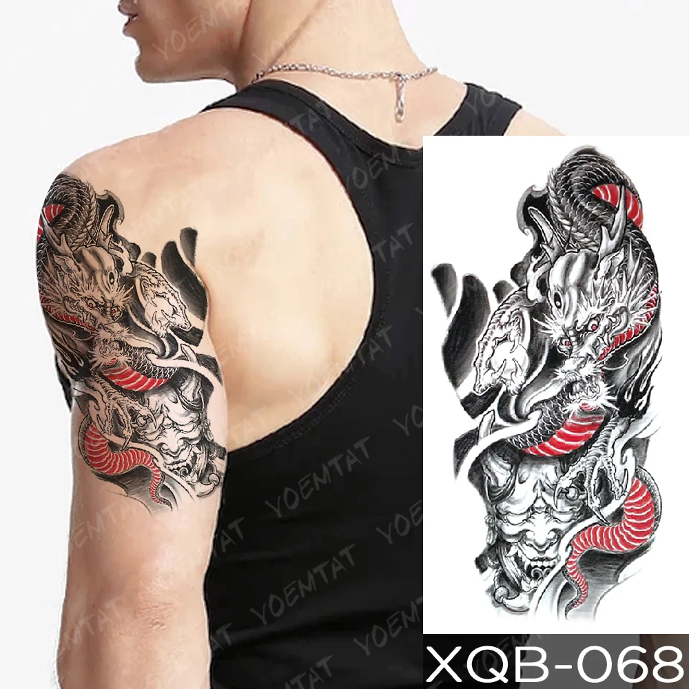 Autocollant de Tatouage Temporaire Étanche pour Homme et Femme, Dragon, Épée, Kokor, Flash, Mouton, Chèvre, oral alier, Art Corporel, Bras, Faux