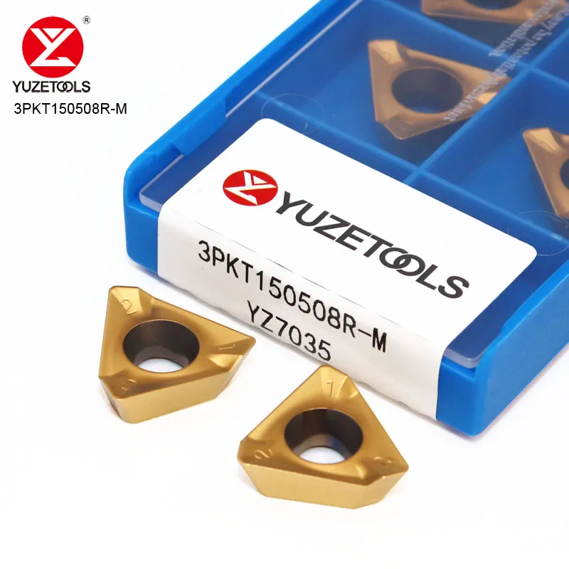 10PCS CNC Tool Carbide 3PKT060304R 3PKT100408R 3PKT150508R-M YZ7025 Square Shoulder Milling Cutter Inserts Alloy Steel Cast Iron