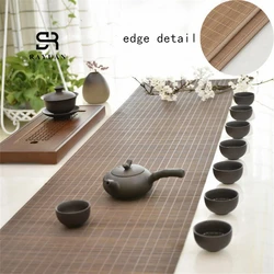 RAYUAN Bound Bamboo Table Runner Placemat Tea Mats Table Placemats Pad Ceiling Home Cafe Table Decor