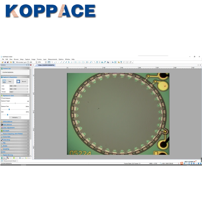 KOPPACE 50X-500X Metallurgical Microscope up and Down LED Lighting System 18 Million Pixels USB3.0 Camera Measurement Software