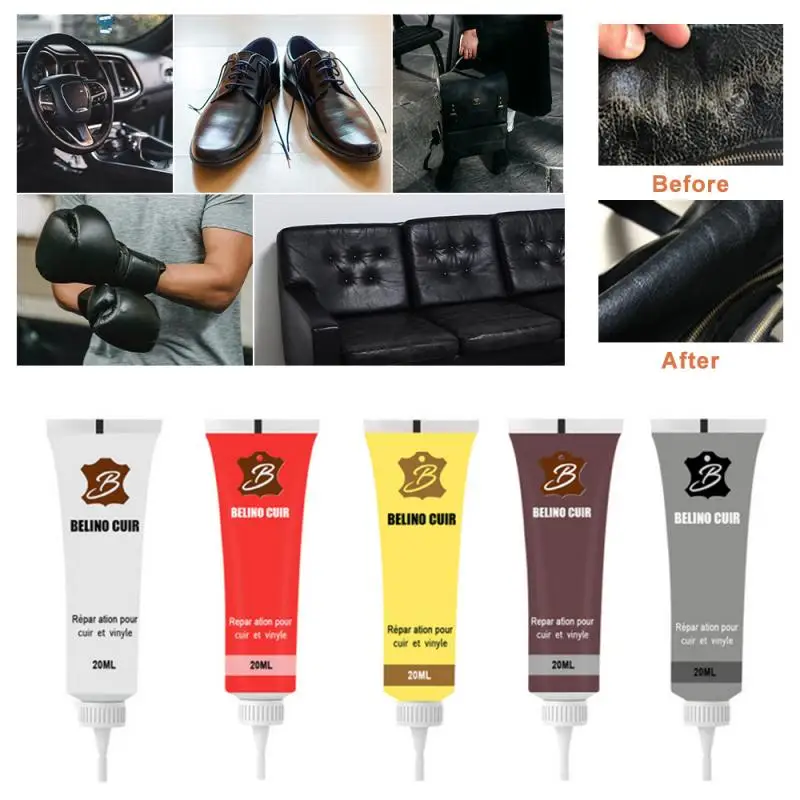 1Pc 20ml Leather Repair Gel Car Home Leather Complementary Color Repair Scratches Crack Leather Repair Sofa Repair Color Repair