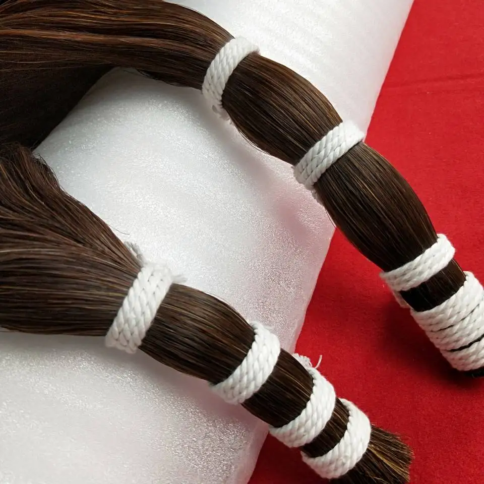 250g 65-70cm Brown Bow Hair Breeding Horsetail Qintail Bow Hair Whisk Embroidery Handicraft Woven Lining Hair