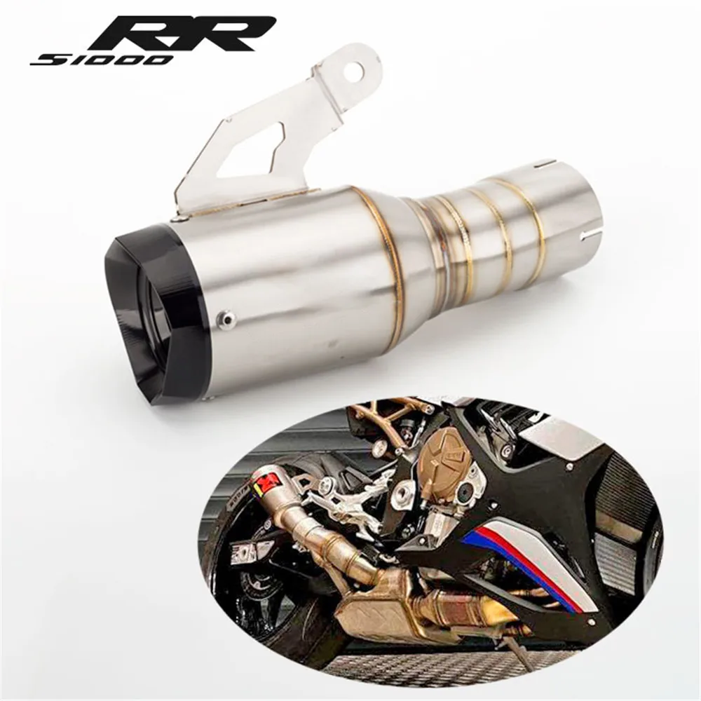 

60MM Inlet Diameter Motorcycle Modified S1000RR Exhaust Pipe Muffler FOR S1000R S1000RR 2019-2021 Year Exhaust Pipe Easy Install