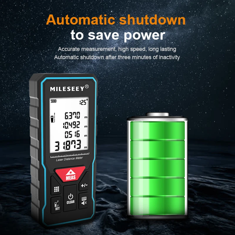 Mileseey MINI Laserafstandsmeter X5 X6 Afstandsmeter Finder Handheld Trenas Meet Nauwkeurige hoek Berekenen voor de bouw