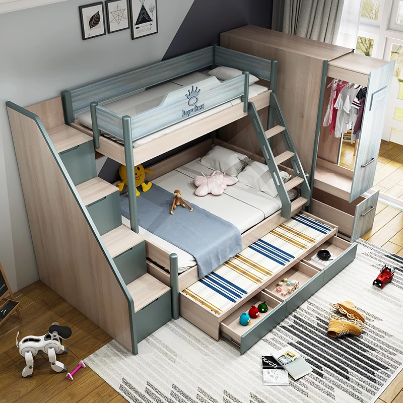 Nordic up and down bed solid wood children's bed boys and girls multifunctional combination high and low bunk bed mother bed