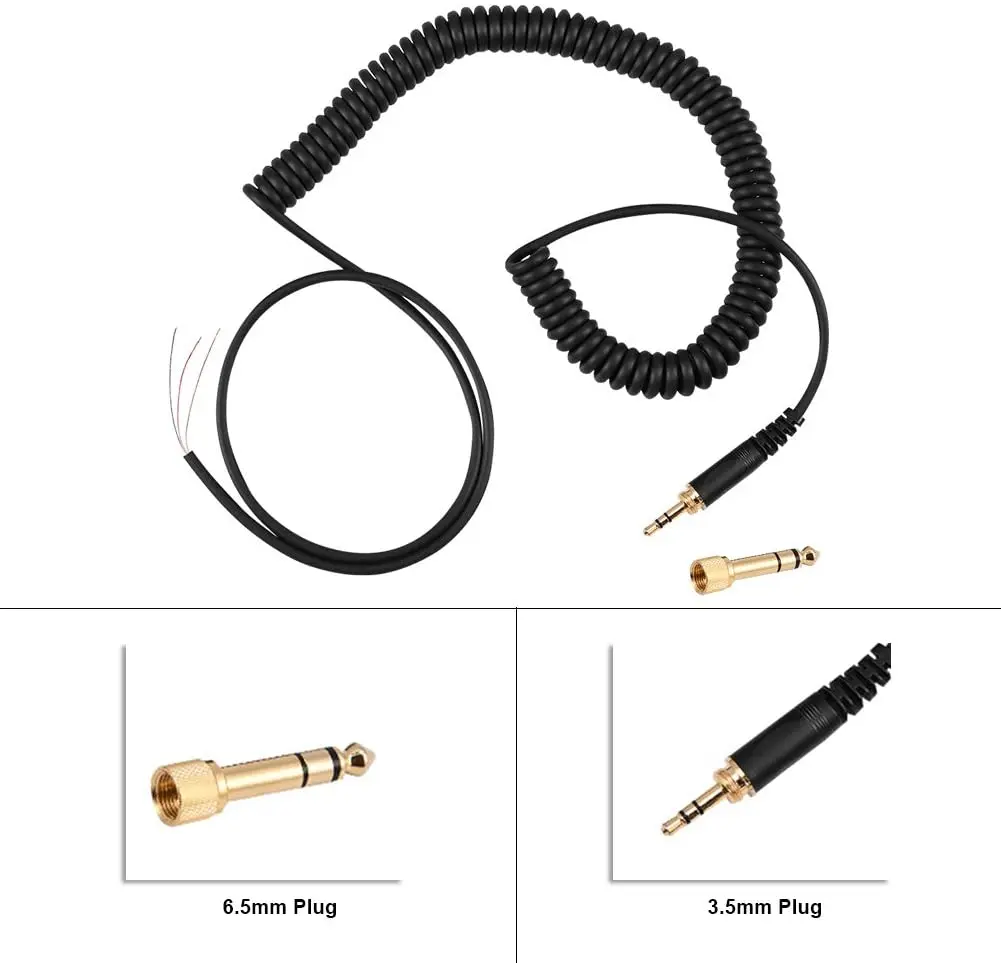 Replacement Coiled Repair Audio Cable Spring Cord For Sony ATH-M50 ATH-M50s MDR-7506 7509 MDR-V6 V6 V600 V700 V900 Headphones