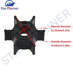 6G1-44352-01-00 Water Pump Impeller For Yamaha 2 Stroke 6HP 8HP Boat Engine 6G1-44352 6G1-44352-00 Sierra-18-3066