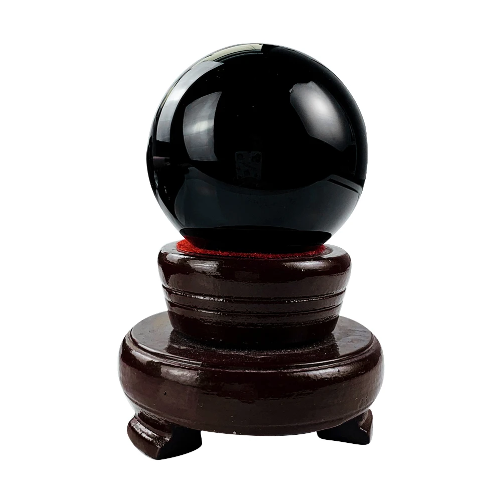 55mm Rare Black Obsidian Sphere Crystal Ball Healing Stone Feng Shui Natural Diviner Sphere Photography Home Decorative Ball