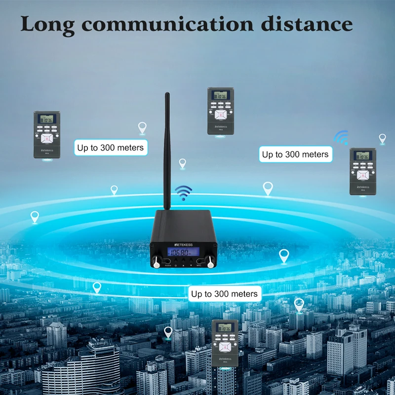 Imagem -03 - Retekess-transmissor sem Fio fm Transmissão Estação de Rádio Pr13 Rádio para Drive-in Igreja Reunião Tradução Tr508 10 Pcs