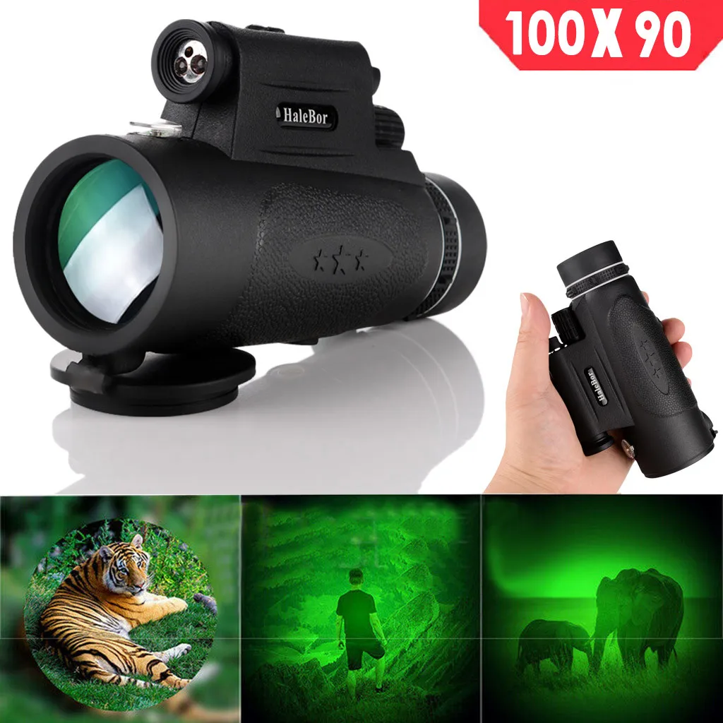 Portable Telescope 100x90 Military HD Professional Monocular Zoom Binoculars Night Hunting Optic Scope Big Vision Telescopio