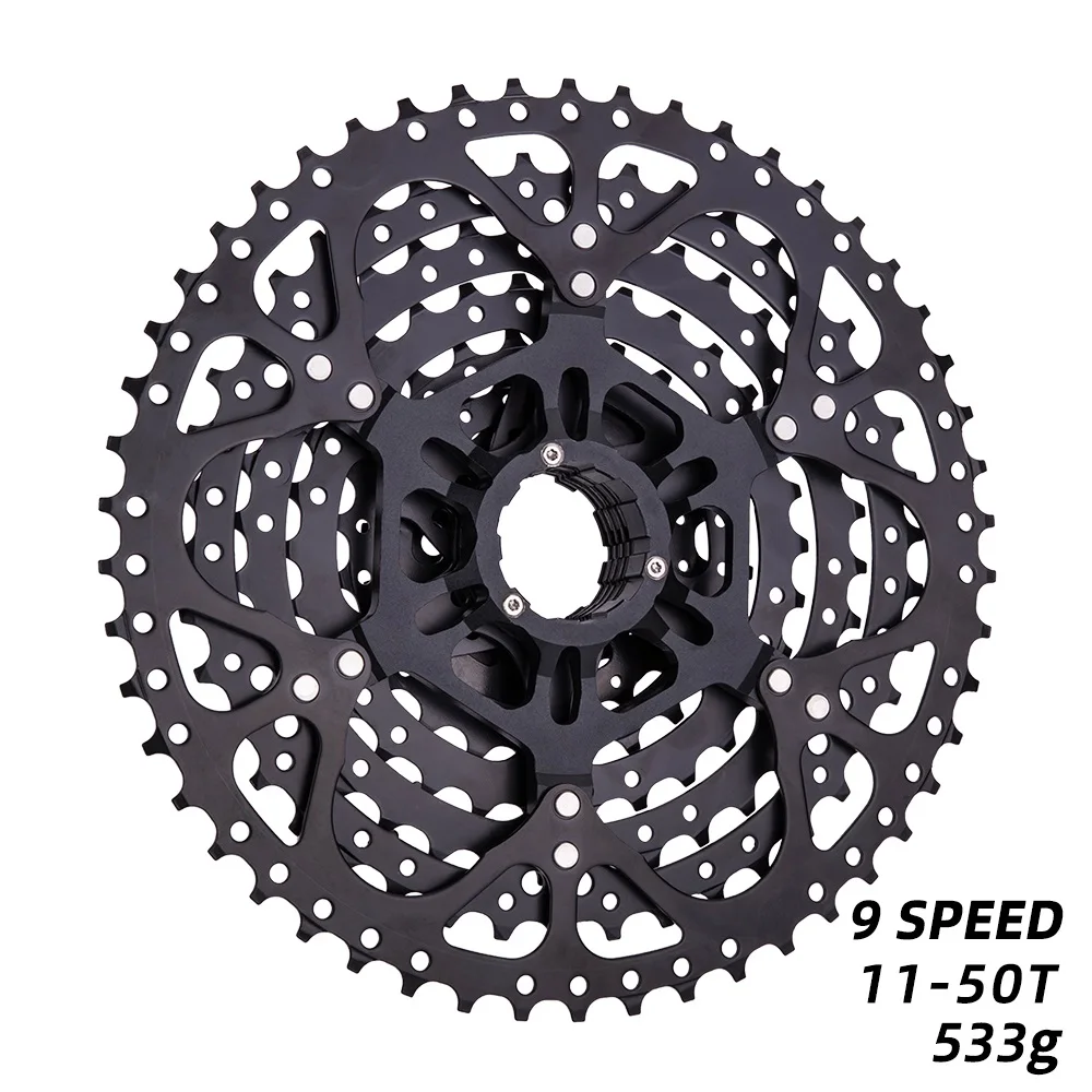 MTB 9 Speed 11-50T Cassette Mountain Bike Wide Ratio 9v k7 Compatible With Shimano M430 M4000 M590 Black Freewheel 9s Sprockets