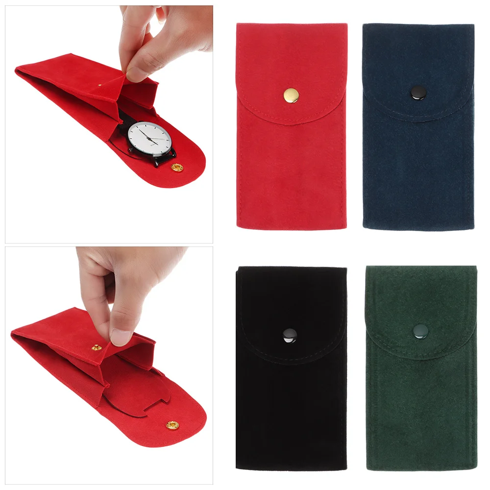 Flannelette Watch Storage Bag Men Women Durable Portable Watch Dust Protection Case Watch Collection Accessories