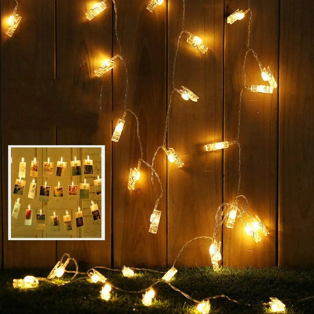 5M 10M LED Photo Clip String Lights Garland Led Light Strings Christmas Fairy Light For Birthday Baby show Outdoor Wedding Decor