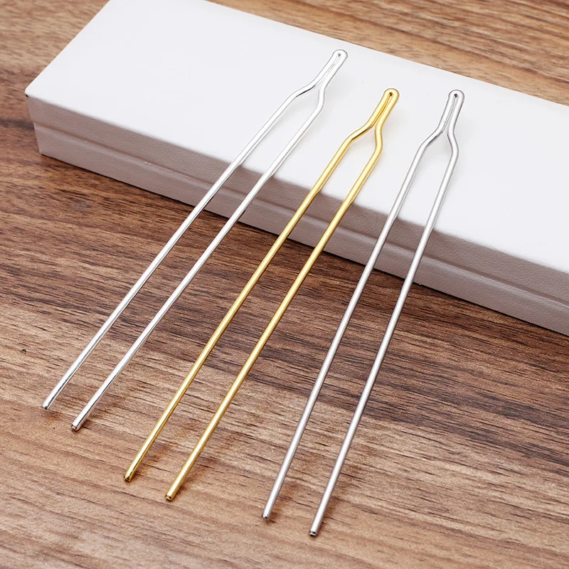 50pcs Iron Metal  U Shape Hair Combs Setting Needle Bun Hair Sticks Hair Pins Hairpins Fashion Hairwear DIY Findings