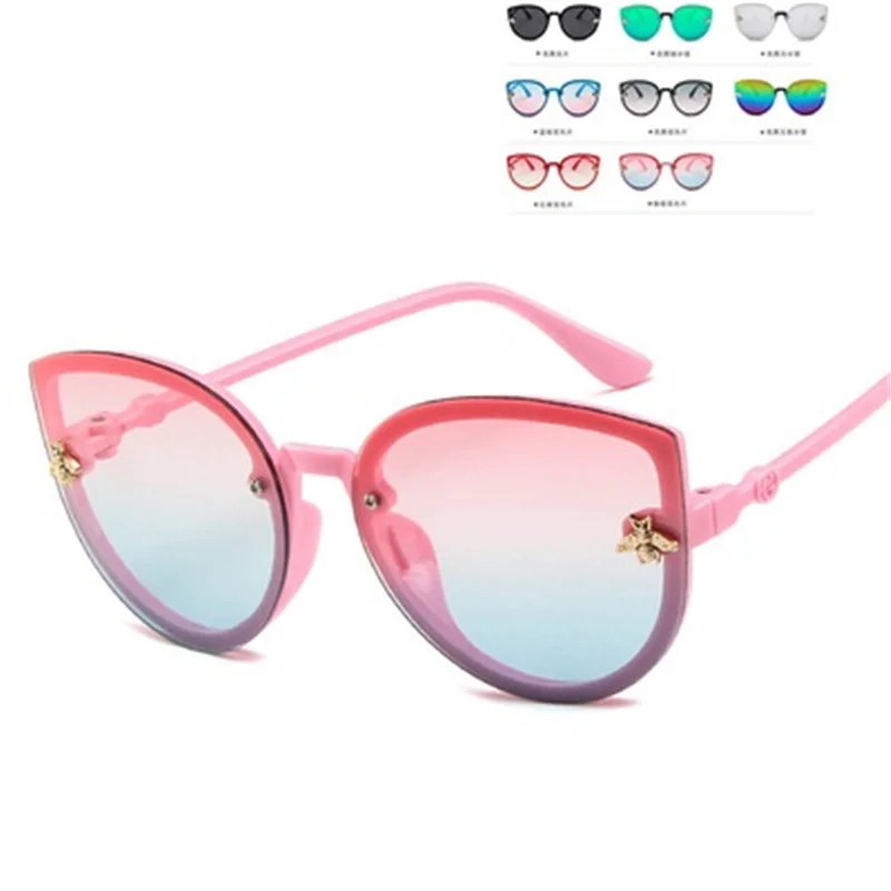 MAYTEN Fashion Cute Sunglasses for Boy Girl Children Sun Glasses Cat Eye Bee Shape 2023 UV400 Protection Classic Kids Eyewear