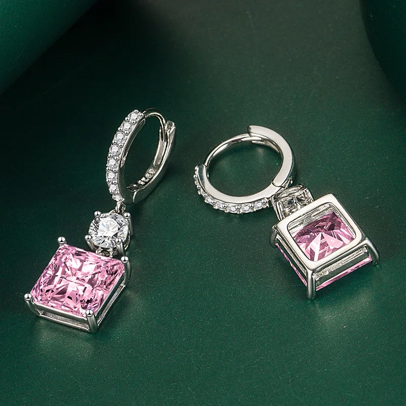 HuiSept Fashion Women Earrings 925 Silver Jewelry with Zircon Gemstone Drop Earrings Accessories for Wedding Party Promise Gift image 3