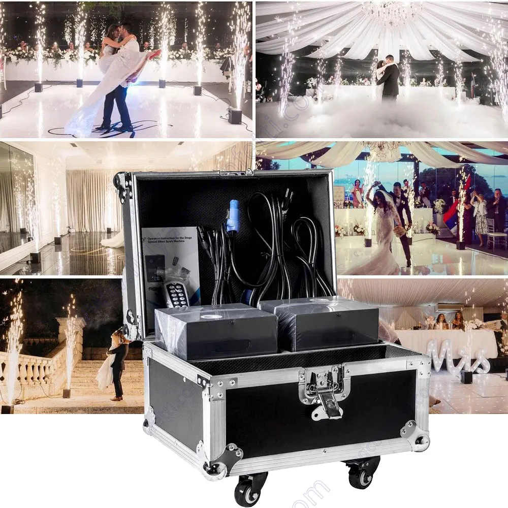 

1/2/4pc Cold Spark Machine Flycase 600w Firework Dmx Remote Control Sparking Wedding Flight Case Indoor Fountain Powder 1-5m