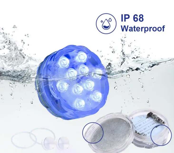 SOMMERGIBILE HA CONDOTTO LE LUCI della PISCINA CON TELECOMANDO di CONTROLLO (RF)