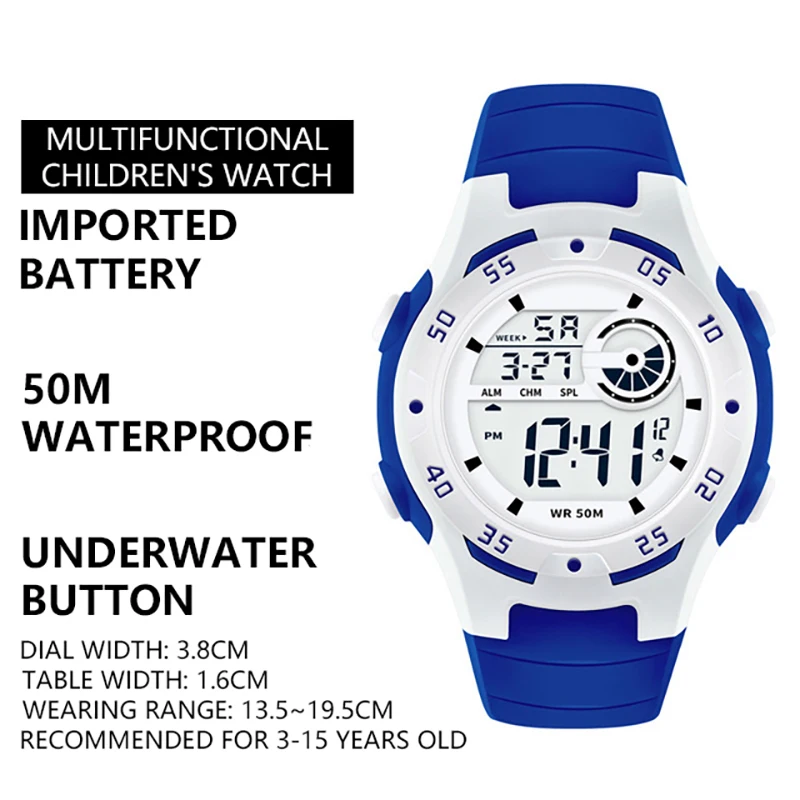 UTHAI BK52 Fashion Cute Children Waterproof Alarm Clock Luminous Led Sports Multifunctional Student Electronic Watch