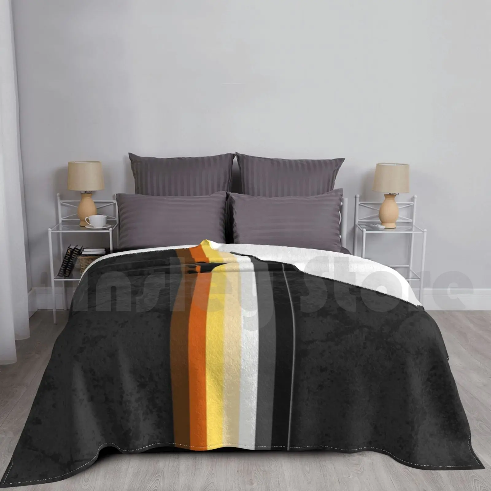 Distressed Bear Pride Flag Stripe Blanket Super Soft Warm Light Thin Bear Bear Pride Flag Bear Pride Bear