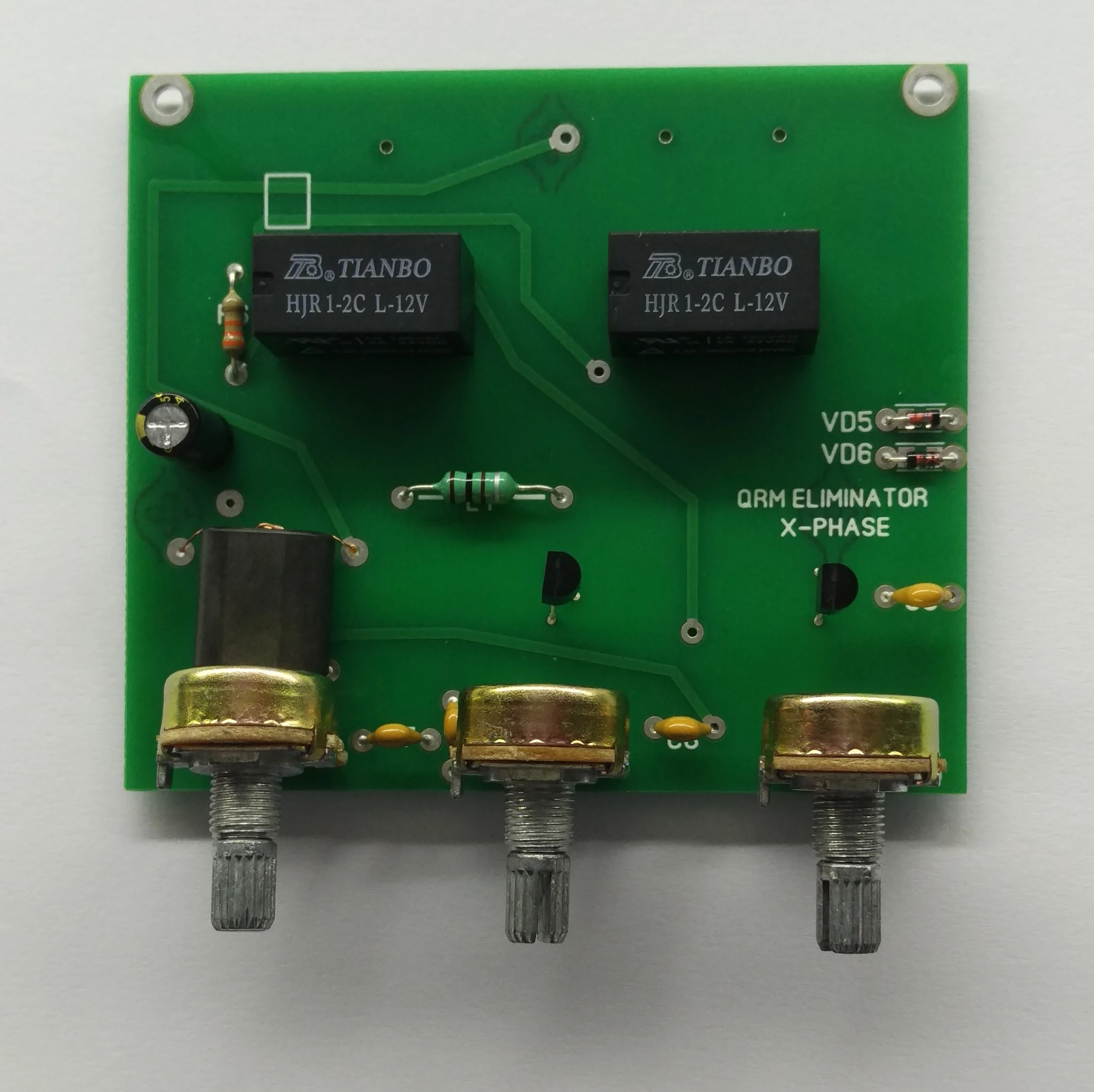 Eliminador QRM terminado x-phase (1-30 MHz) bandas HF, tablero terminado/kit DIY, 1 ud.