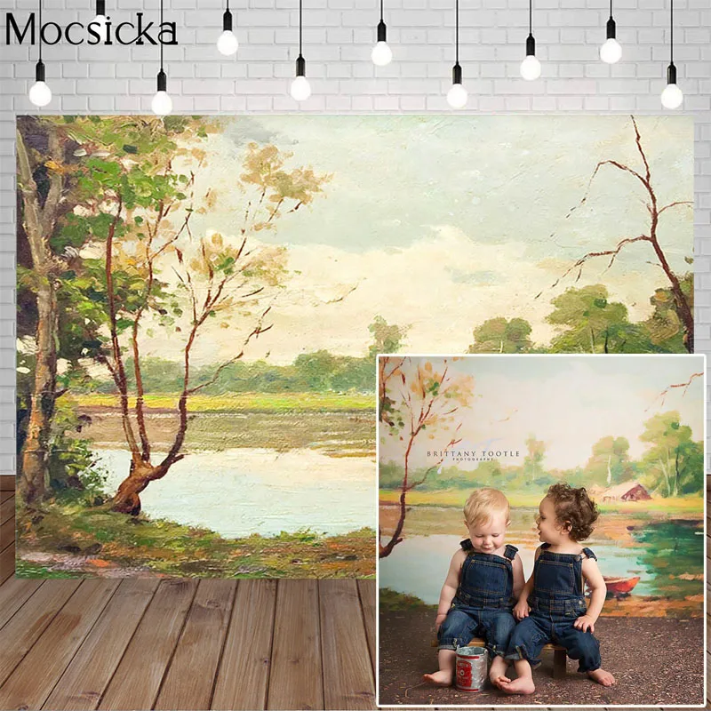 

Mocsicka Rural Field Natural Scenery Booth Background Newborn Child Birthday Portrait Photo Backdrop Decoration For Studio