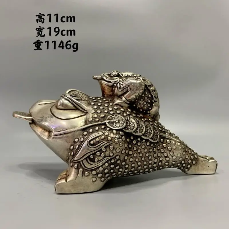 

Feng Shui Three Legged Money For Frog Fortune white copper Toad Figurin Chinese Coin Metal Cupronickel Craft Home Decor 1146 G