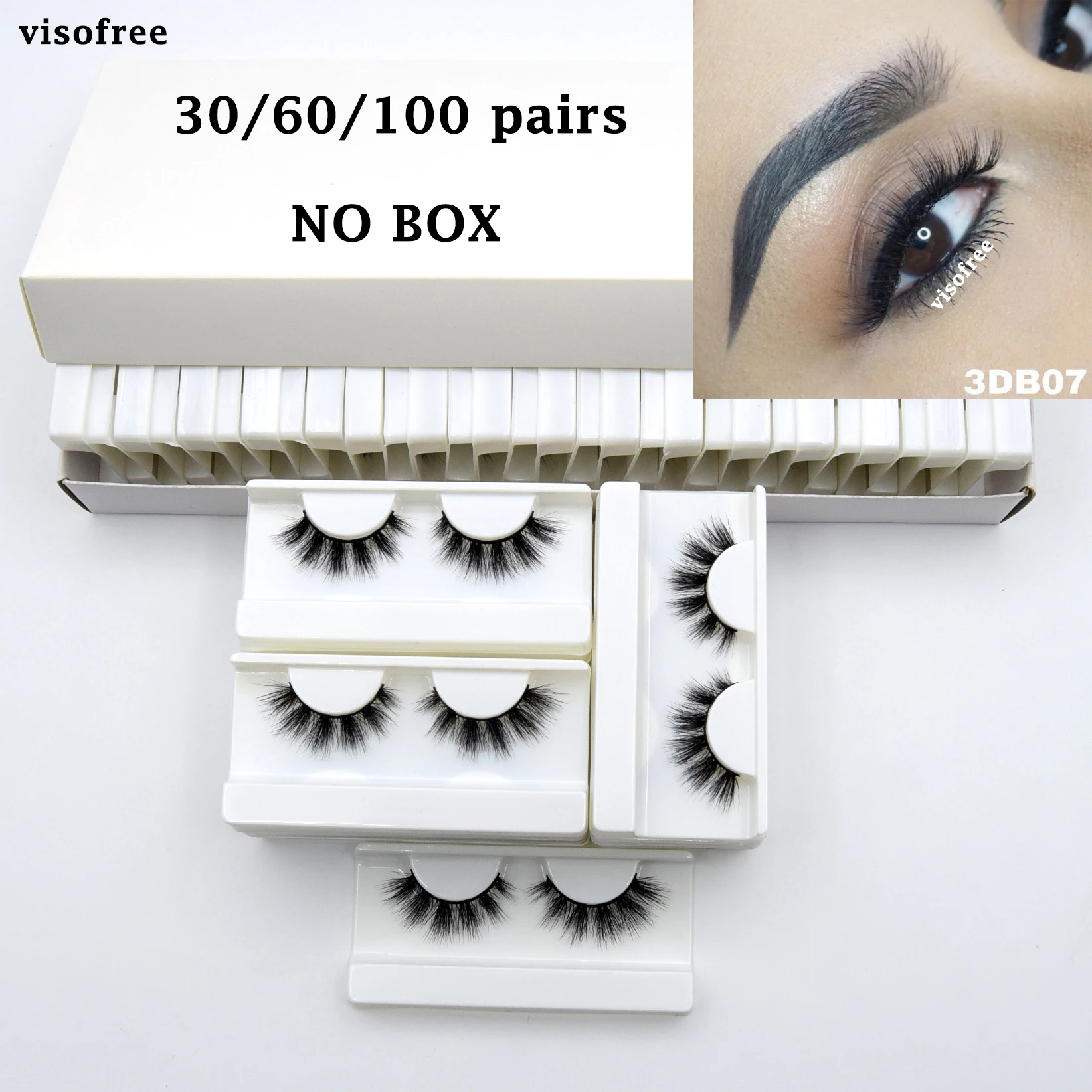 

Visofree Mink Lashes Wholesale Eyelashes Bulk 30/60/100 Pairs Soft Fluffy Messy Natural Mink Lashes Makeup Mink Eyelashes No Box