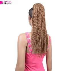 Senegalese Twist Ponytail Hair Extensions Fake Hair 20Inch False Pigtail Hairpieces Drawring Clip in Ponytail Hair Expo City