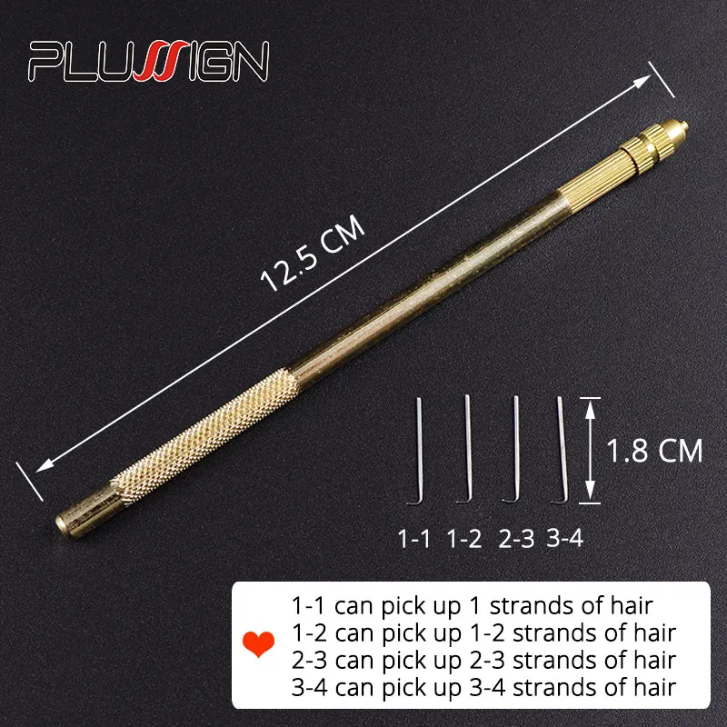 Plussign German Ventilating Needle 4Pcs With One Holder For Lace Wig Making Professional First Classic Package For Black Women