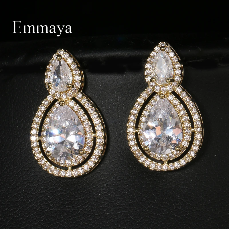 Emmaya Hot Sale Waterdrop Shape Design Earring For Female Charming AAA Zirconia Jewelry Party Muliticolors Choice