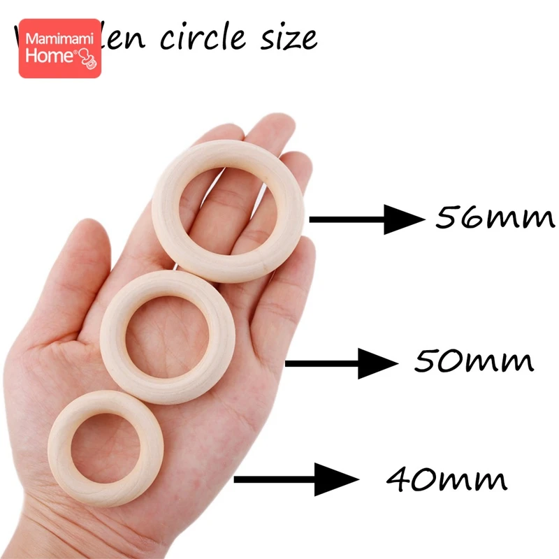 Mamihome 10/5/3pc Maple Wooden Ring Wood Teething Children Goods DIY For Nursing Necklace Rattles Wooden Blank Rodent Bpa Free