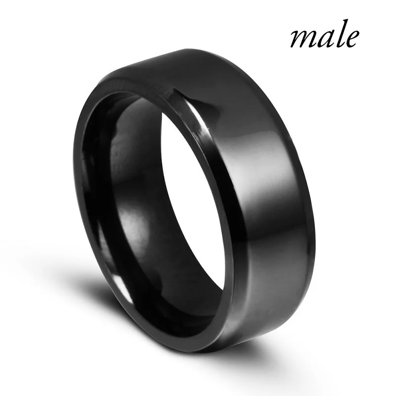 Carofeez Black Engagement Wedding Couples Ring Womens zircone Rings Set Mens Rings Lover regalo di san valentino