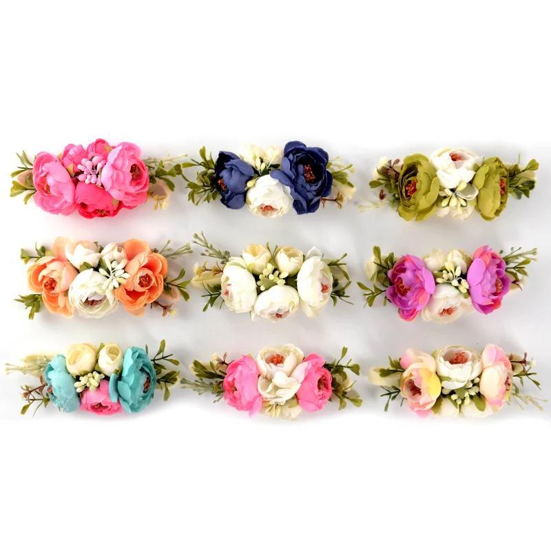 Diadema floral elástica para bebé recién nacido – Boutique artesanal - imagen 5