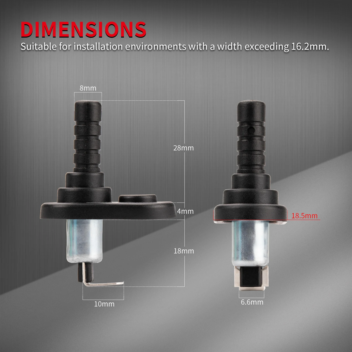 Universal Adjustable Car Engine Truck Boat Light Hood Door Alarm Bonnet Switch 12V Pin Plastic and Metal