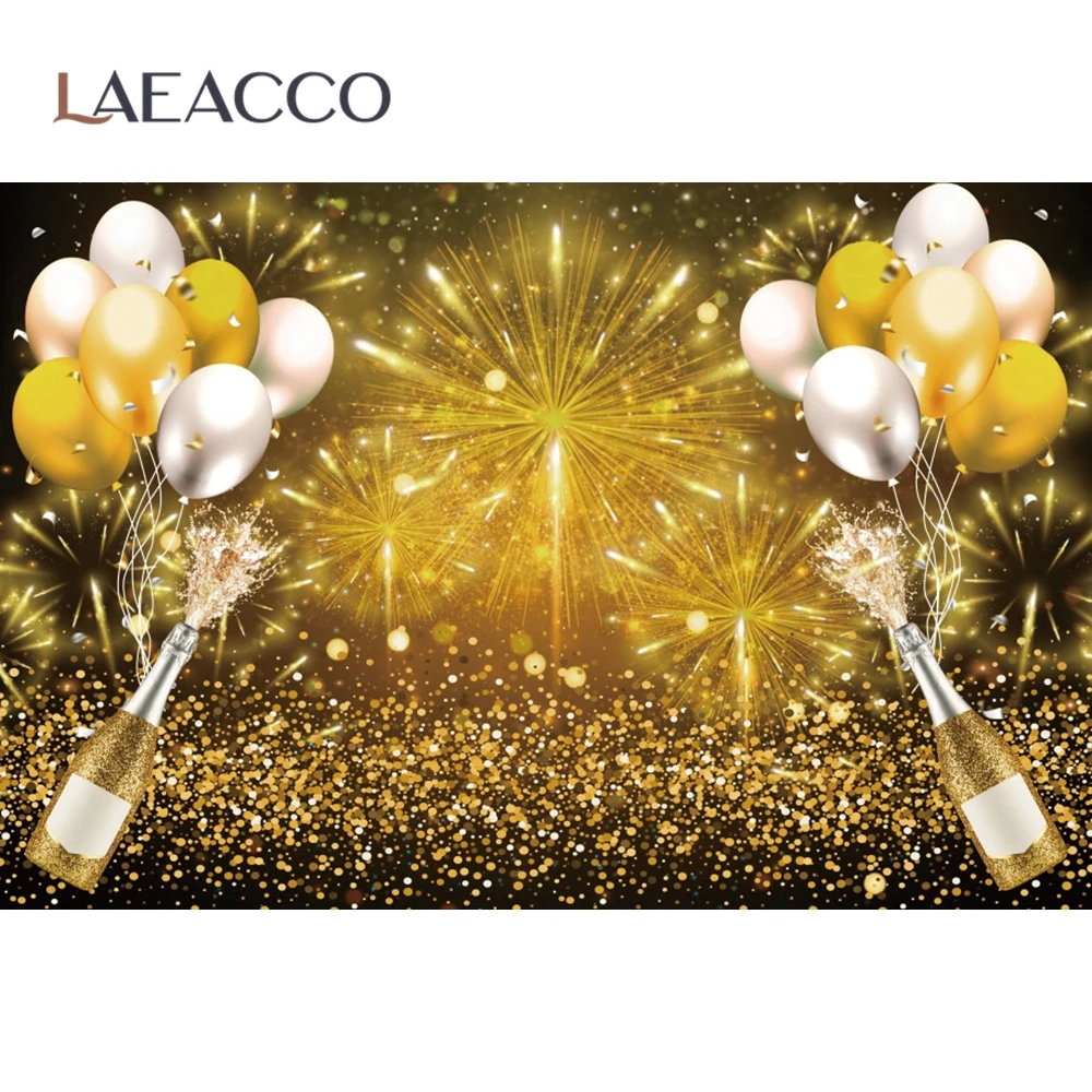 

Laeacco Balloons Fireworks Beers Light Bokeh Happy Birthday Party Decoration Anniversaire Photography Backdrops For Photo Studio