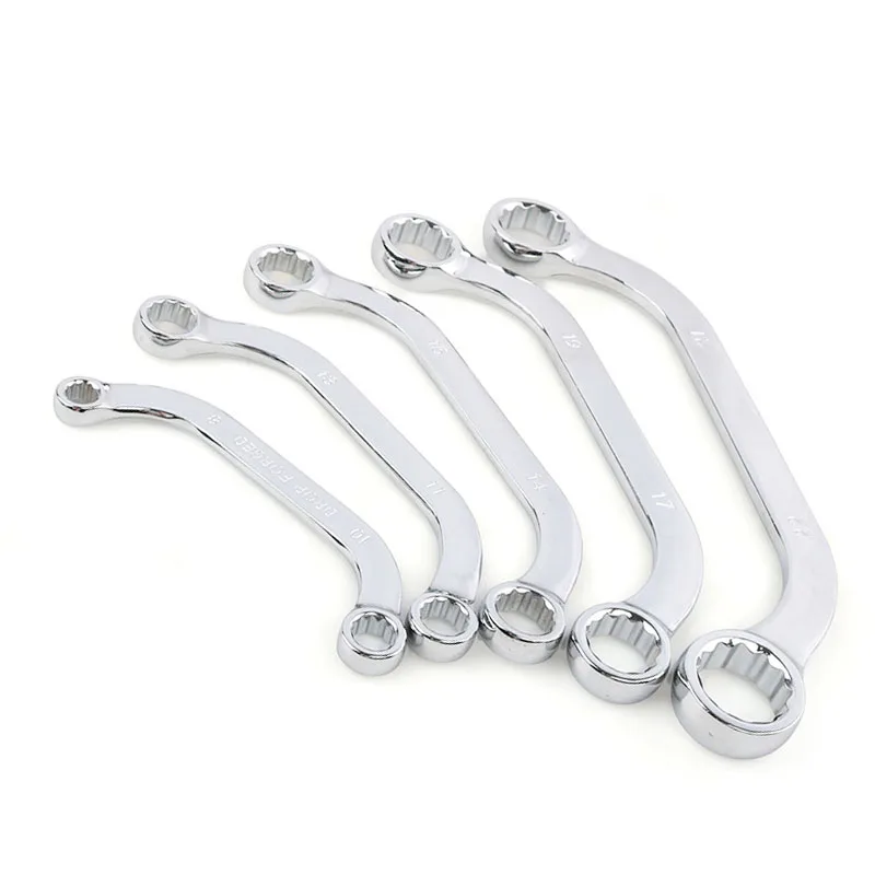 

5pcs/set 8*10-21*22mm U-style Double-headed Plum Wrenches U-shaped Ring Spanner Universal Plum Wrench Set Auto Repair Tools