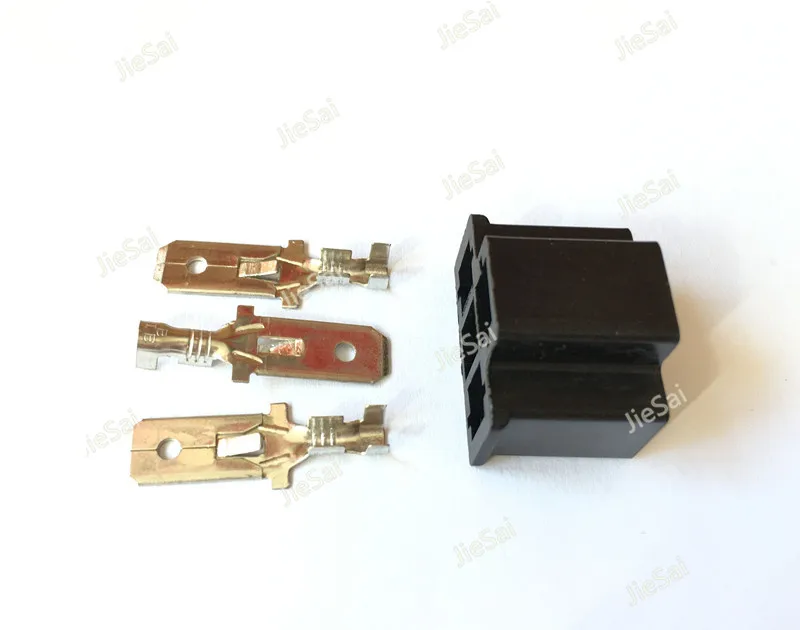 PA66 Motorcycle H4 3 Pin Unsealed Cable Wire Connector Electrical Connector Automotive Plug Lamp Holder Socket