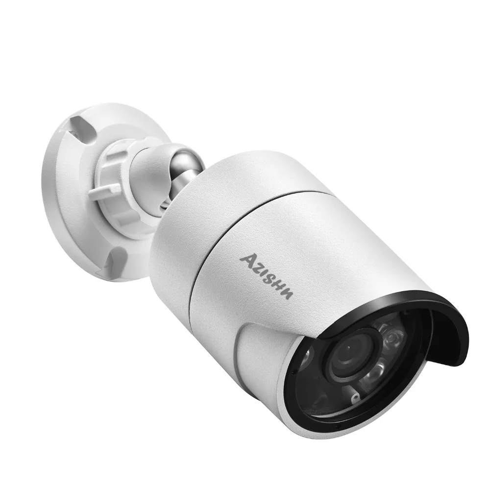 

AZISHN FULL HD H.265 IP Camera 4MP 2560*1440 6PCS ARRAY IR LEDS Face Detection IP66 Waterproof CCTV P2P DC12V/48V PoE