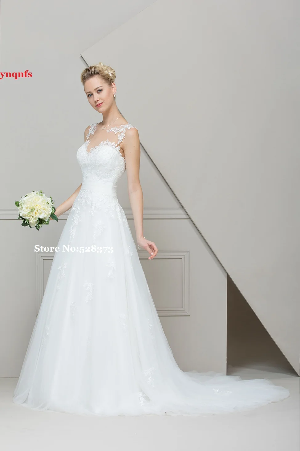 ynqnfs HS232  Wedding Dress 2019 Vintage Wedding Dress Lace Top Tulle Skirt Button Wedding Dresses Sweep Train