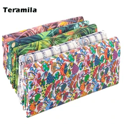 Teramila Bright Color Twill Printed Patchwork Organic Cloth Cotton Fabric for Sewing Curtain Quilting Needlework Per the Meter