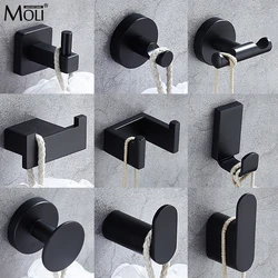 Black 304 Stainless Steel Clothes Hook Wall Mounted Towel Hook Bathroom Hardware Robe Hook MLF101