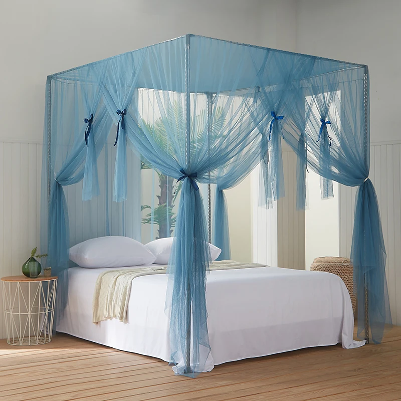 New Princess Wind 1.2m 1.5m 1.8m Mosquito Net Thickened And Encrypted Floor Three Door Bed Double Household Without Support