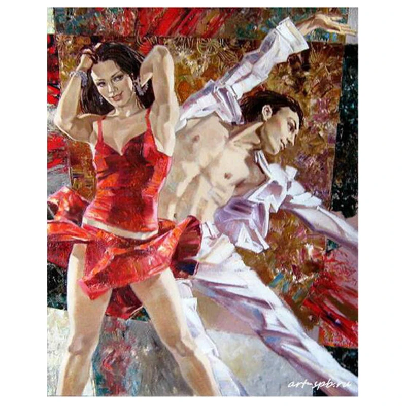 5D Diy Diamond Painting Cross Stitch duet dance Full Square Mosaic Diamond Embroidery Dancers Resin Rhinestone Home decor