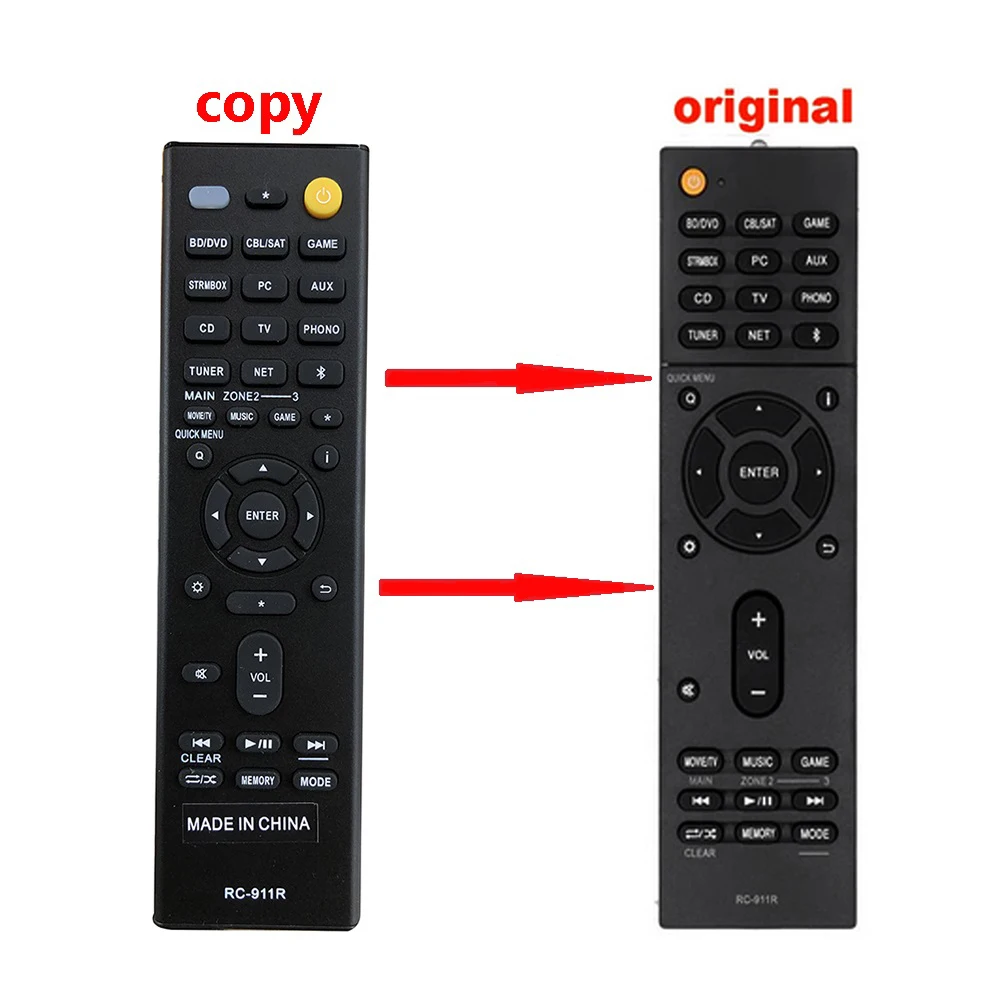 RC-911R Replace Remote Control For Onkyo TX-RZ810 TX-NR575E AV RECEIVER Fernbedienung