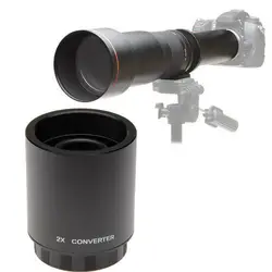 Jintu 2X Teleconverter Lens M42 Mount for Bower & Vivitar 650-1300mm 500mm & JINTU 420-800mm Telephoto zoom Lens w/case